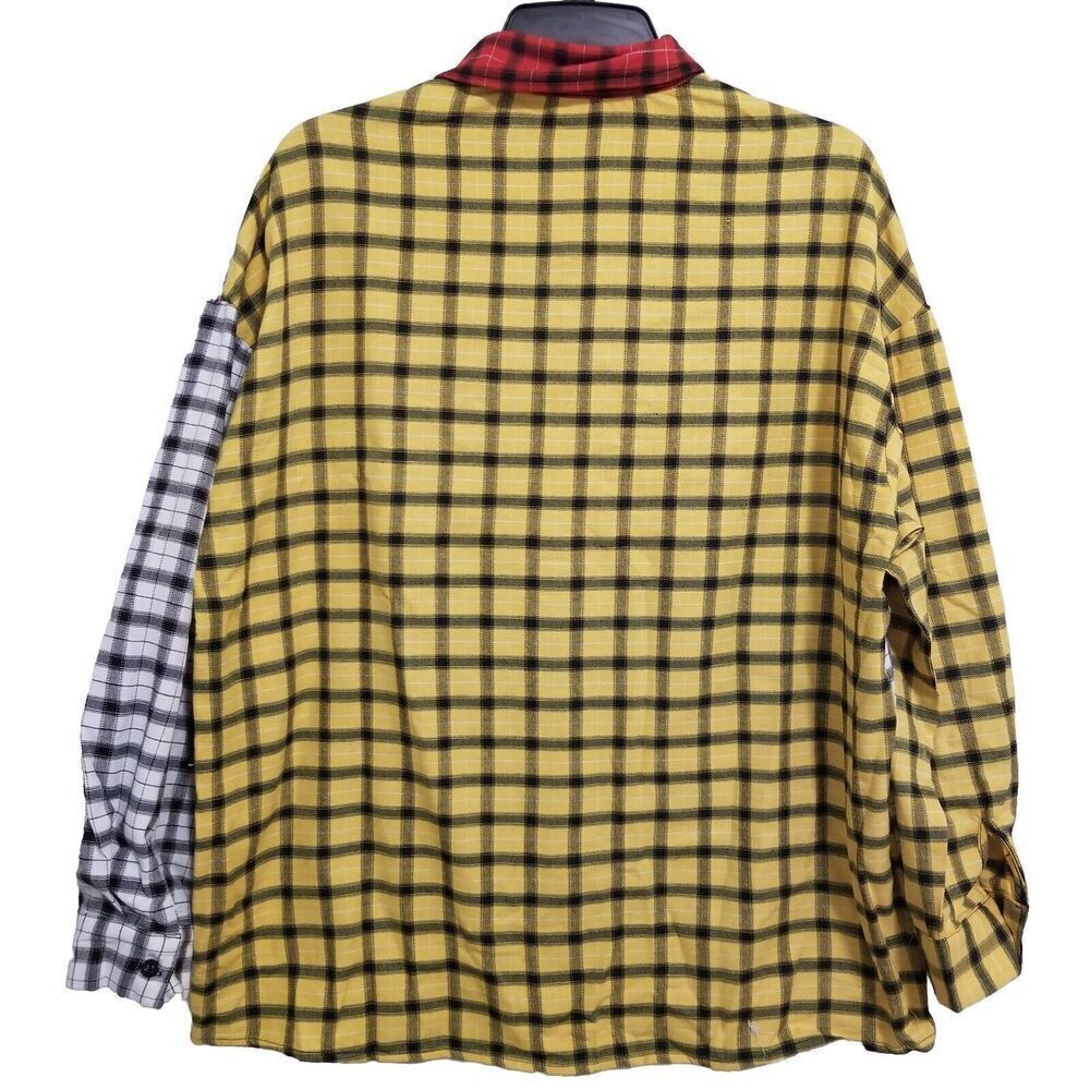 075) Verdusa Colorblack Flannel‎ Shirt Womens Medium Long Sleeve Multicolor NWT - Picture 2 of 2
